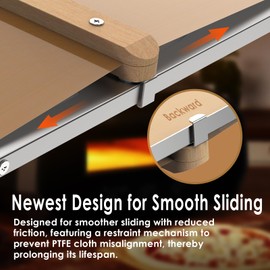 Sliding Pizza Peel, Non Stick Pizza Peel Slider 12 inch with Wood Detachable Handle Durable with PTFE Cloth Replacement 14.96" x 12.6"