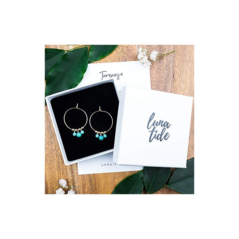 Turquoise Hoop Earrings in 14k Gold Fill