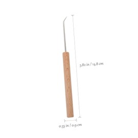 Operitacx 1pc Looper Yarn Craft Knitting Needle Hooks Home Crochet Knitting Loom Hooks Knitting Crochet Ergonomic Handle Crochet Hooks Crochet Needle DIY Yarn Crochet Wooden Brown