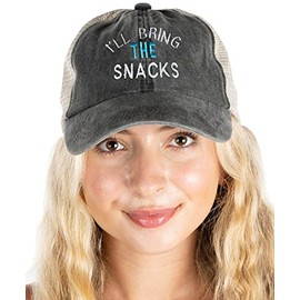 Funky Junque Women's Girl Squad Hat, I'll Bring The Hats, Girls Weekend Bachelorette Party Cap, 100% Cotton Snapback - I'll Bring The Snacks