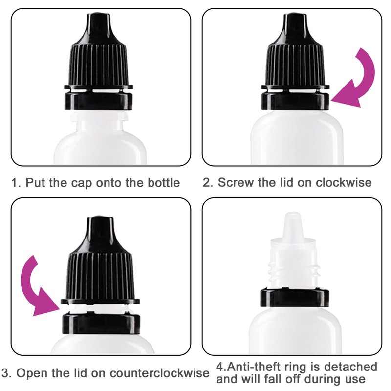 Apstqeeo 30pcs, 5ml Plastic Dropper Bottles with Squeezable Dispenser and
