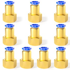 ERGAOBOY 10pcs 6mm Pipe AD x 1/4 BSP Female Straight Push to Connect Fittings (PCF6-02)