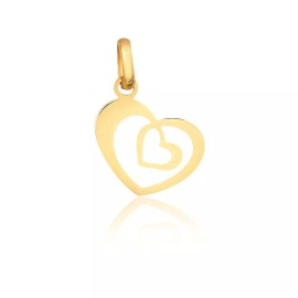 Unbranded Double Heart 18k Solid Yellow Gold Double Shaped charm for Chain for Girls