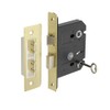 Satin Brass 3 Lever Mortice Key Lock for Doors -