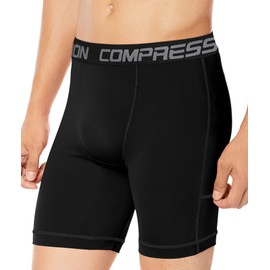 Holure Men's 5 Pack Performance Compression Shorts Athletic Running Underwear Black/Black/Black/Black/Black 18-3XL