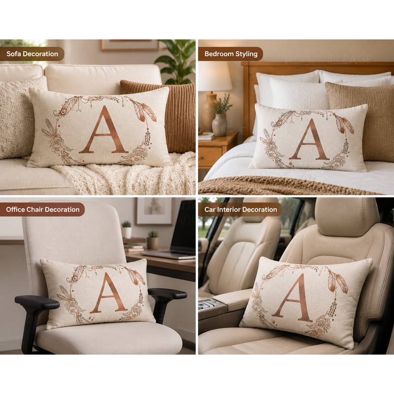 Handmade Alphabet Decorative Pillow Cover for Home Decor – 26
