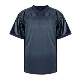 MESOSPERO Blank Football Jersey Plain Sports T-Shirt Pullover Football Clothing Hip Hop Jersey for Party(Navy,XXX-Large)