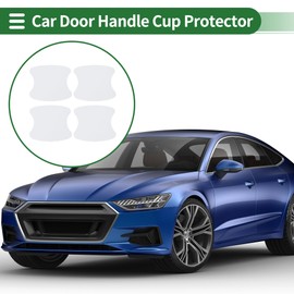 Motoforti Car Door Handle Cup Protector Door Handle Scratches Protective Films 3.54"x3.93" Anti-Scratches PVC White 4 Pcs
