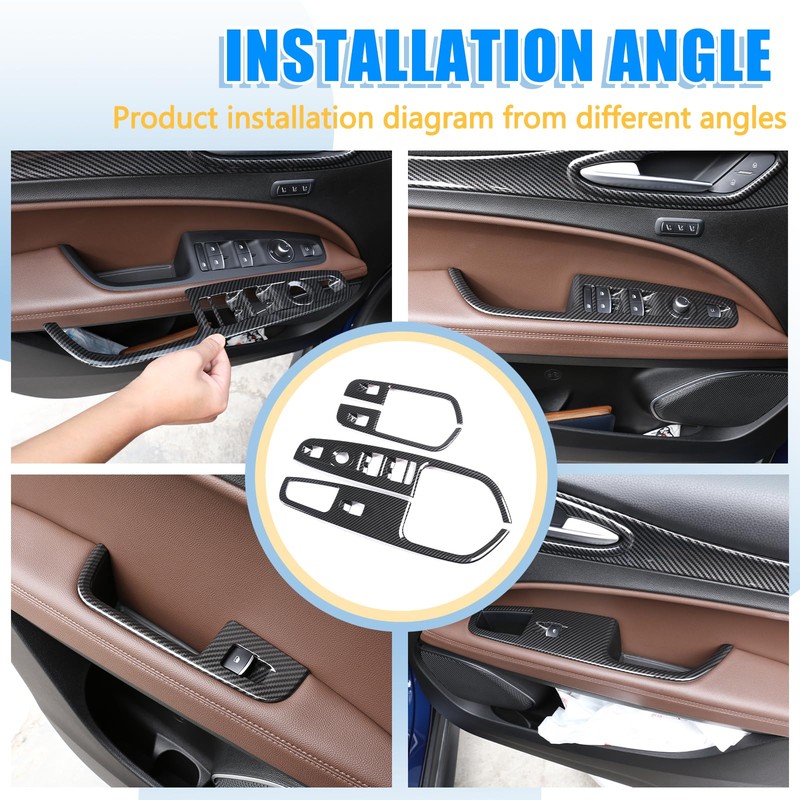 LLKUANG Window Lift Switch Button Frame Cover Trim Compatible with