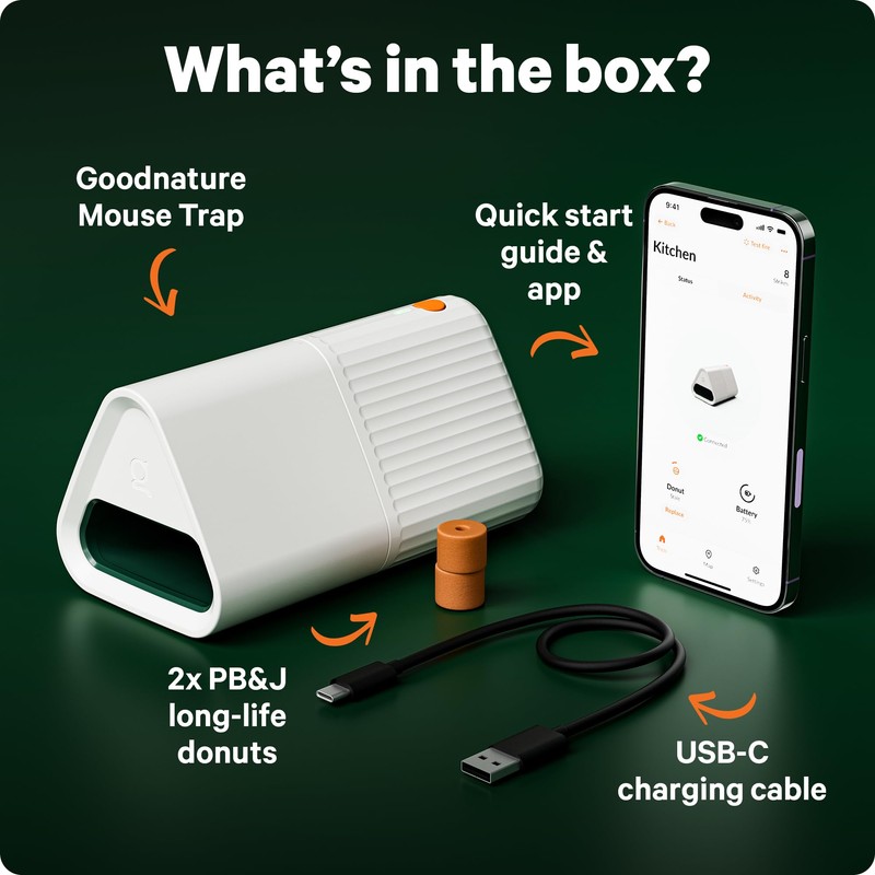 Goodnature Mouse Trap, Self-Resetting, Rechargeable, Toxin-Free, Pet & Kid Safe,