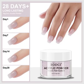 EODCI Glitter Purple Acrylic Powder - 56g/2oz Acrylic Nail Cover Powder for Nail Extension, Professional Nail Design, Sculpting, and Nail Building - Salon-Quality Acrylic Nail Supplies