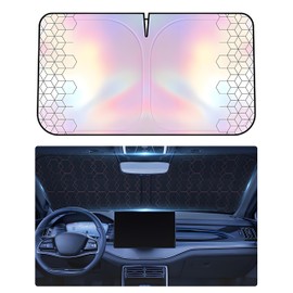 Car Windshield Sun Shade, Foldable Sunshades for Vehicle with Storage Bag, Sun Visor for Car Windshield Keep Interior Cool & Easy Installation (57"*33")