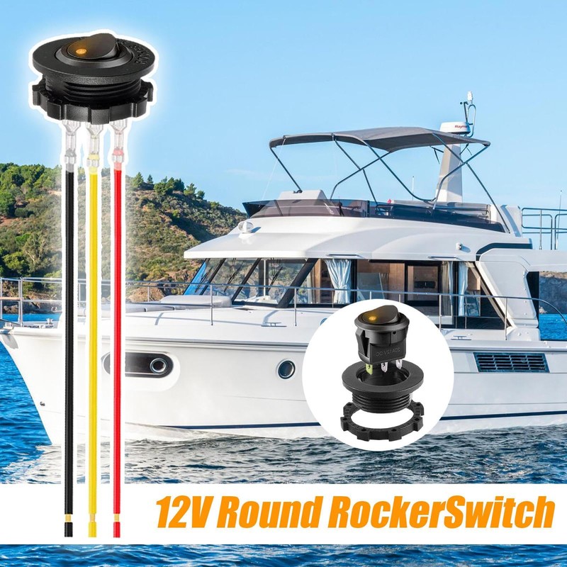 Rocker Button,3 Pin Electric Button - 1.1 inch Drill Hole