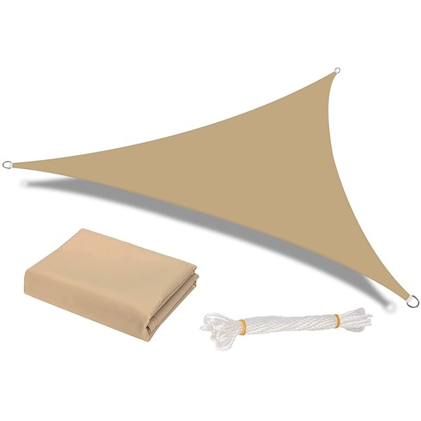 Heyomart Triangular Sun Sail, Waterproof, Sun Protection, Includes Mounting Ropes,