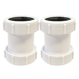 Straight Pipe Connector SENRISE 40mm PVC Pipe Connector Compression Joiner Coupling Fit 1/2" Bath Waste Pipe Joiner (Pack of 2)