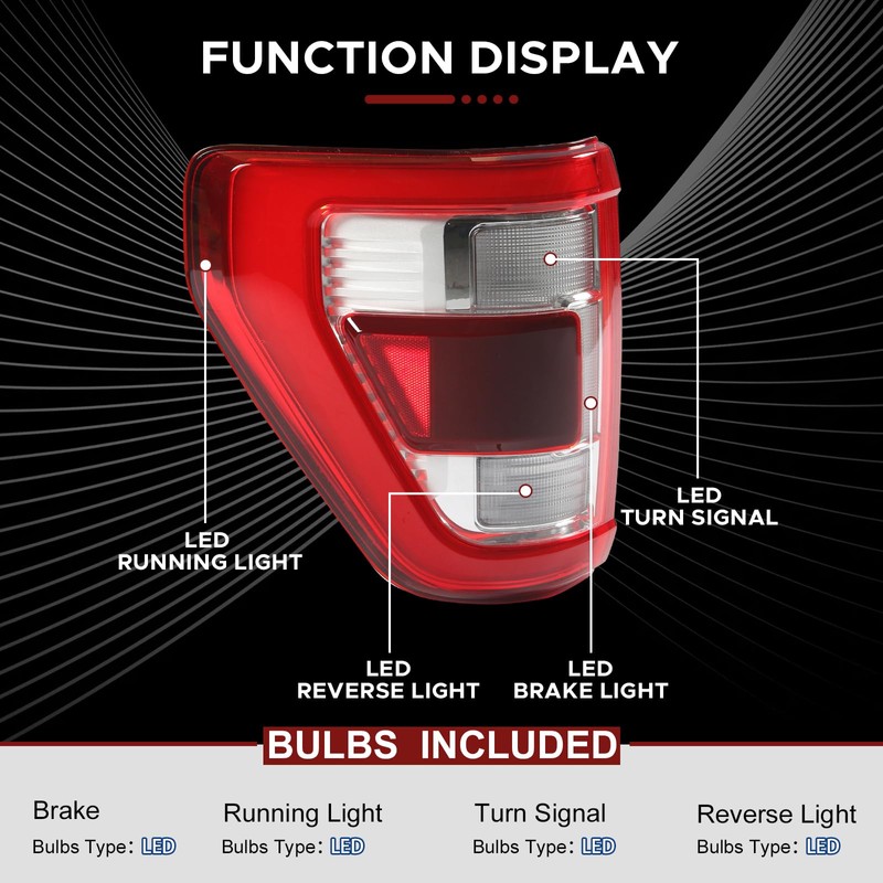 Tail Light Assembly Compatible with 2021 2022 2023 Ford F150
