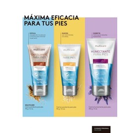 Esika Multicare Exfoliante Para Pies, Suavizante Para Pies y Humectante para Pies