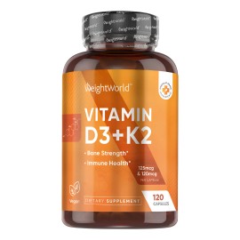 Weightworld Vitamina D3 K2 5000 Iu 120 Cpsulas Veganas                                                                                                