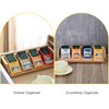 Tea Bag Storage Organizer, Natural Wood and Clear Acrylic, 4-Section