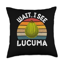 Vintage Lucuma Wait, I See Lucuma Retro Lucuma Fruit Lover Throw Pillow