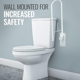 HealthSmart Fold Away Grab Bars for Bathroom, Shower Handle, Bathtub Accessories for Elderly, Toilet Safety Rail, Bath and Shower Grab Bars, Handicap Grab Bars, White