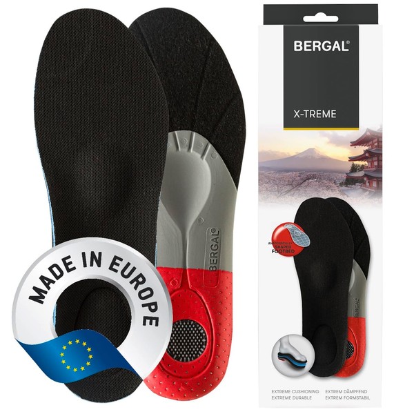 Bergal Unisex Adults X-treme Einlegesohle Orthotic Insole, Black (Anatomisch Geformtes