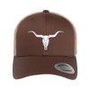 Go All Out Adjustable Brown/Khaki Structured Trucker Steer Skull Cowboy