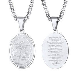 PROSTEEL Archangel St.Michael Protect Me Saint Shield Protection Pendant Jewelry Gift for Men Women