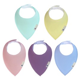 Blue Wren Magnetic Bandana Drool Bibs 5-pack - Magnetic Closure Baby Bibs - Safe, Easy, Chic Teething Bib