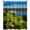 Yieldeer Mens Golf Shower Curtain Sports Blue and Green Bathroom