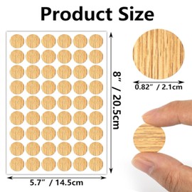 540 PCS Adhesive Screw Hole Cover Stickers Wood Grain Furniture Stickers 10 Colors Waterproof Screw PVC Cover Caps for Wall Cabinets Desk Repairing