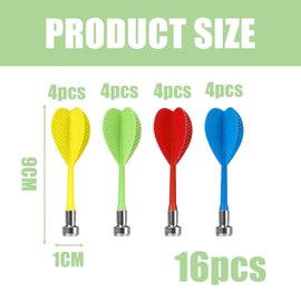 16 PCS Magnetic Darts Set Magnetic Replacement Darts Portable Darts Replacement Dart Replaceable Indoor Game Accessories Target Game Toys for Families Bars Game Halls (Blue Green Red Yellow)