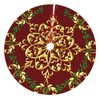48" Christmas Tree Skirt, Red Gold Elegant Festive Pattern Pattern