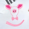 Dickly 4Pcs Pig Ears Headband Nose Bow Tie Tail Costume