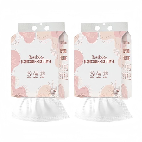 Disposable Face Towel 300 Counts Soft and Durable Biodegradable Facial