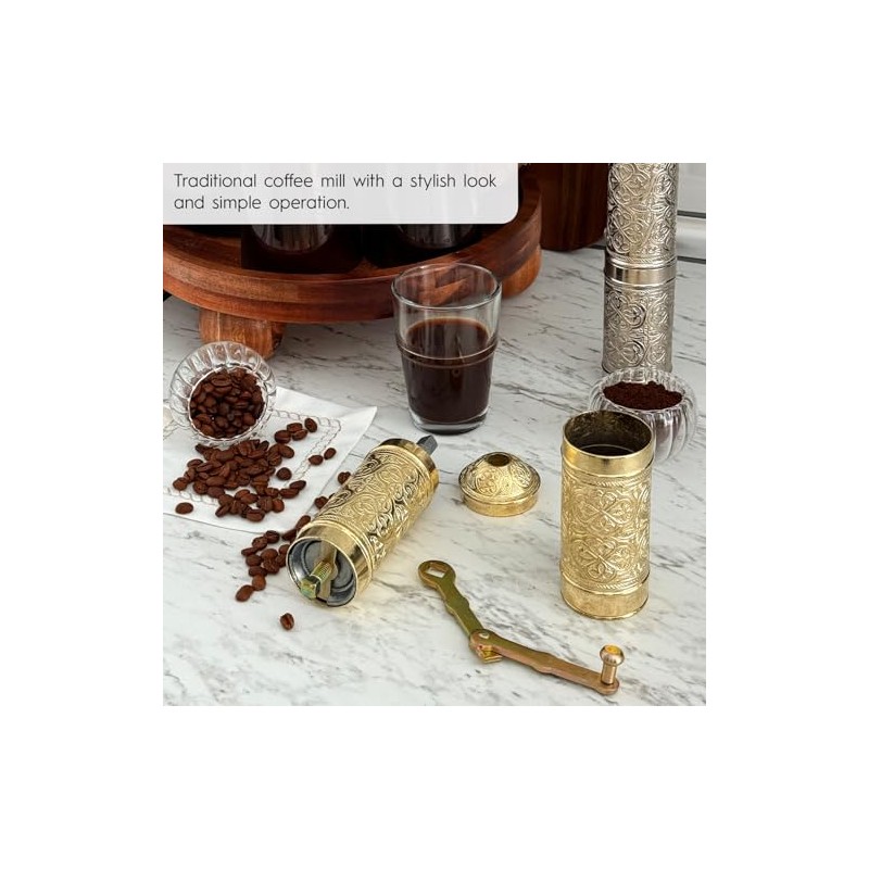 Glios Handmade Turkish Pepper & Coffee Grinder, Refillable Turkish Spice