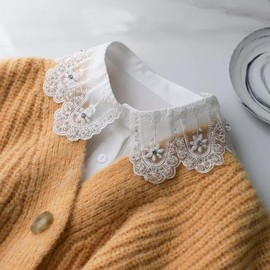 NIDMIDO Elegant Pearl Detachable Half Shirt Blouse Dickey Collar Faux False Collar for Women Girls