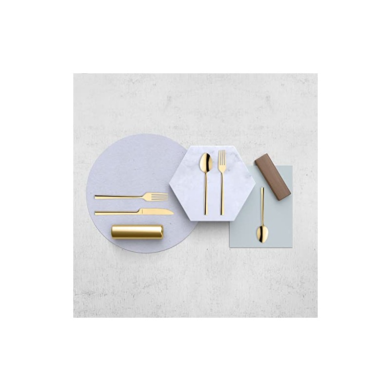 Amefa Dallas 18/0 Stainless Steel Flatware Set - Gold, 20-Piece