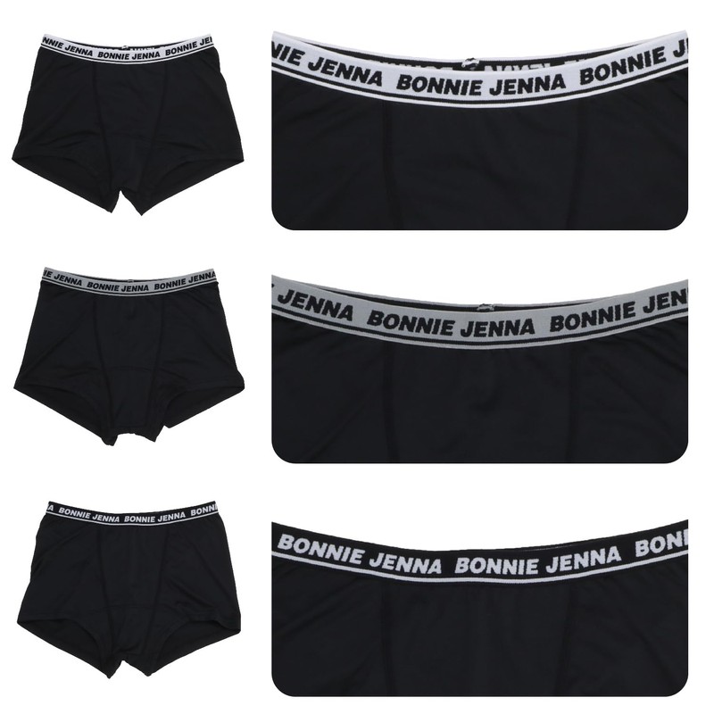 Gallo Girls' Box Panties, 3-Piece Set, Stretch, Dry, Black