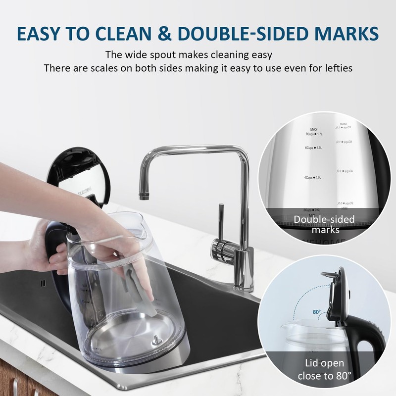 1500W Electric Kettle with Temperature Control - 6-Temp Presets for