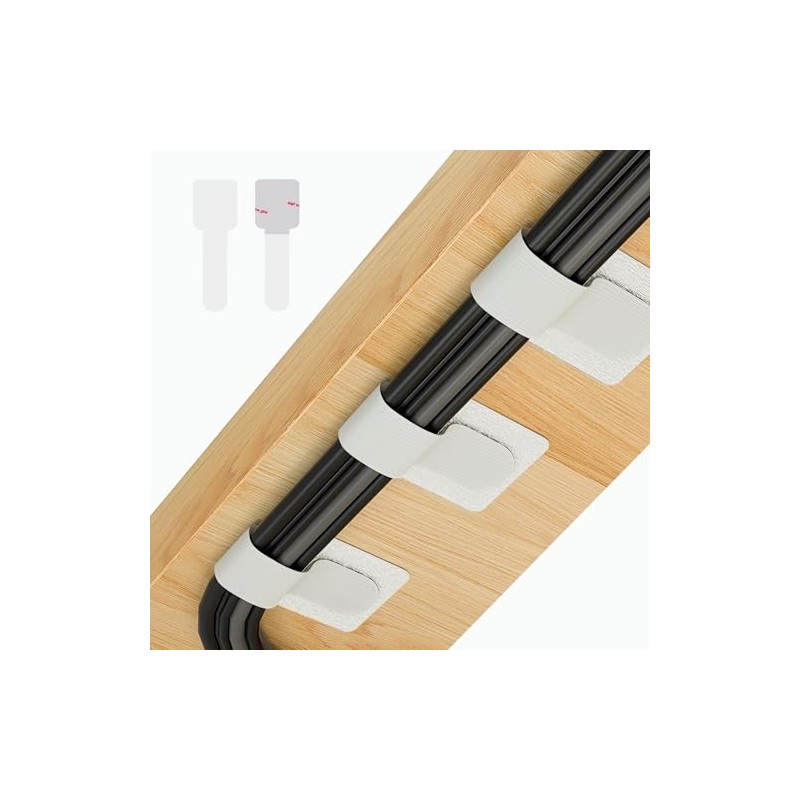 50 PCS Self-Adhesive Hook and Loop Cable Ties for Organizing