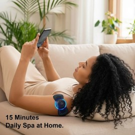 Electronic Smart Pulse Massage Instrument Type-C Fast Charge 19 Levels Whole Body Muscle Soothing Pad for GiftColor: Black, Size: One Size