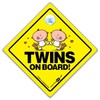 Twins On Board Car Sign, Baby on Board Sign in