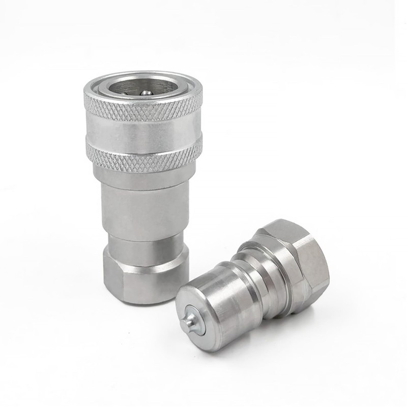 3/8" NPT Thread ISO7241-B Quick Disconnect Hydraulic Coupler Set w/Dust