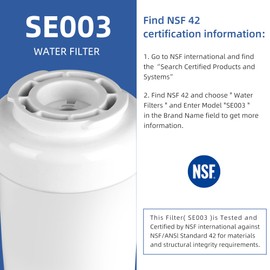 SE003 Water Filter Replacement for GE fmg-1, Gse25gshecss, 197D6321P006, Gsh25jsddss, GSHS6HGDBCSS, Gshs6lgbbhss, Gse25hmhbhes 3-Pack