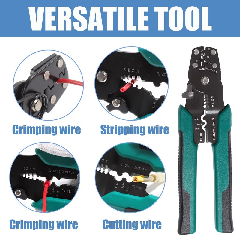 aikoolwer Wire Butt Connectors Assortment Kit Crimper Stripper Crimping Tool