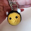 LightBeacon Key Chain Bee Key Ring Cute Crochet Bee Plush