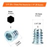 HELIFOUNER 60 Pieces 1/4"-20 x 15mm Threaded Inserts with Hex