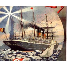 Red Star Line 1871 Anvers Classic Ocean Liner Travel Vintage Poster Print Art - 11:x17" Luster Photo Paper