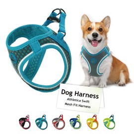 DOCO Dog Harness (Chest 13.5"-14", Weight 4–6 lbs) Athletica Adjustable Heavy Duty No Choke Puppy Vest for Small Dogs Lightweight Air Mesh, Reflective, Puppy Essentials – Gray, X-Small